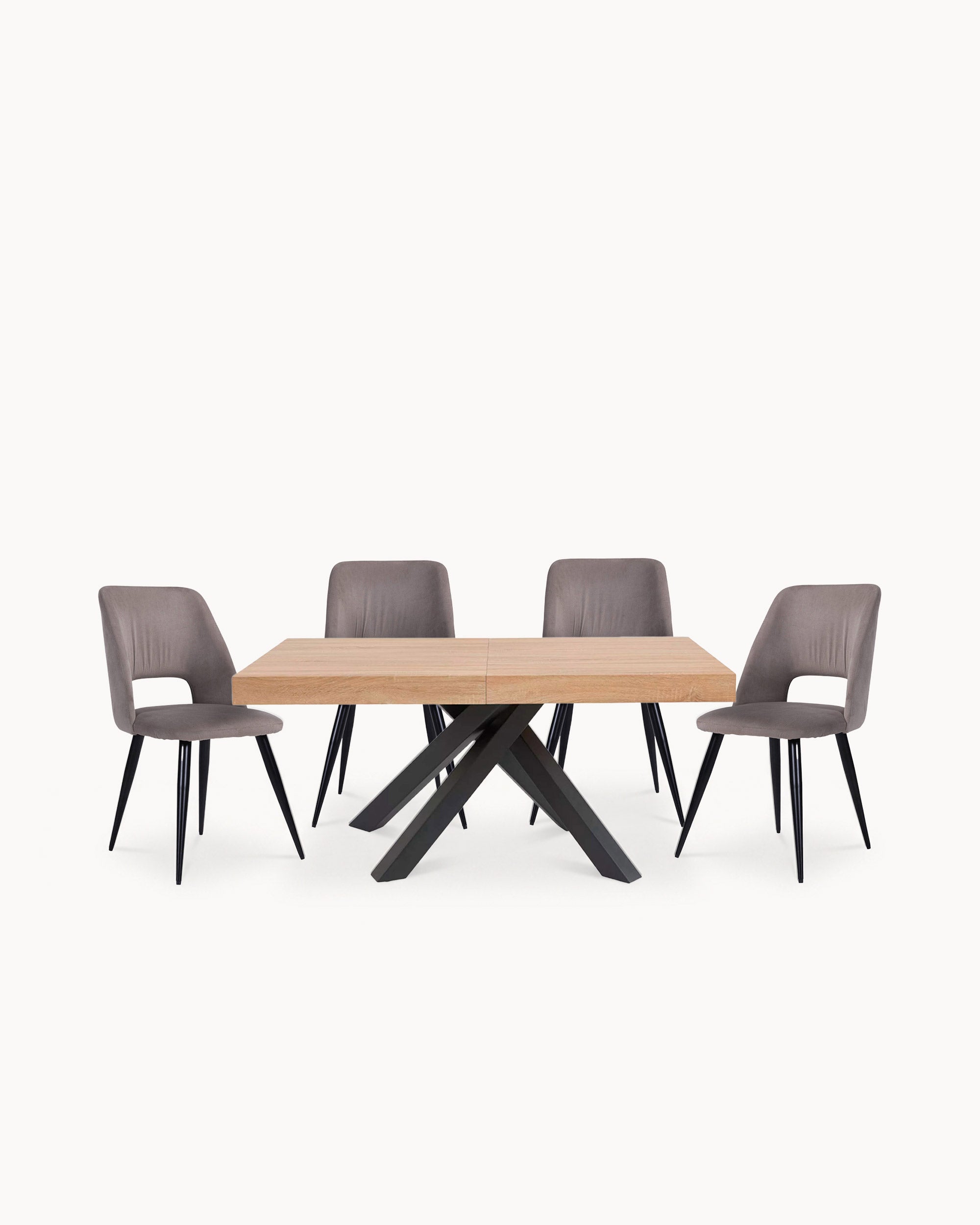 ADAM extendable table + 4 IVY chairs set