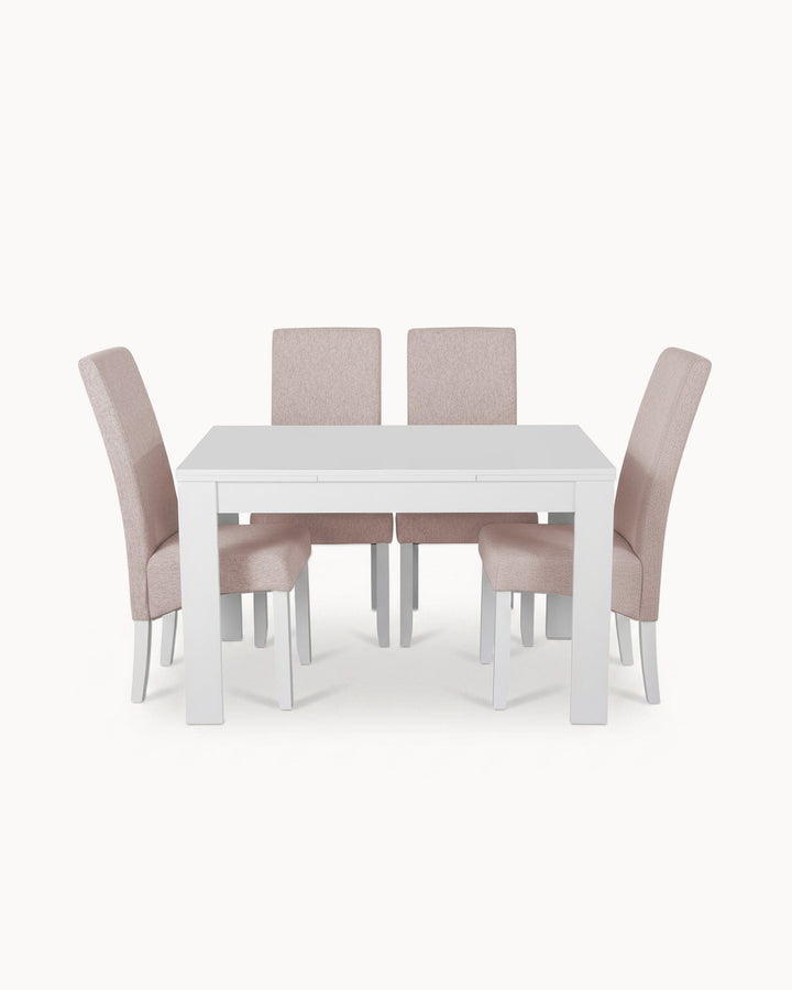 Pack mesa extensível BUDAPESTE + 4 cadeiras DALAS