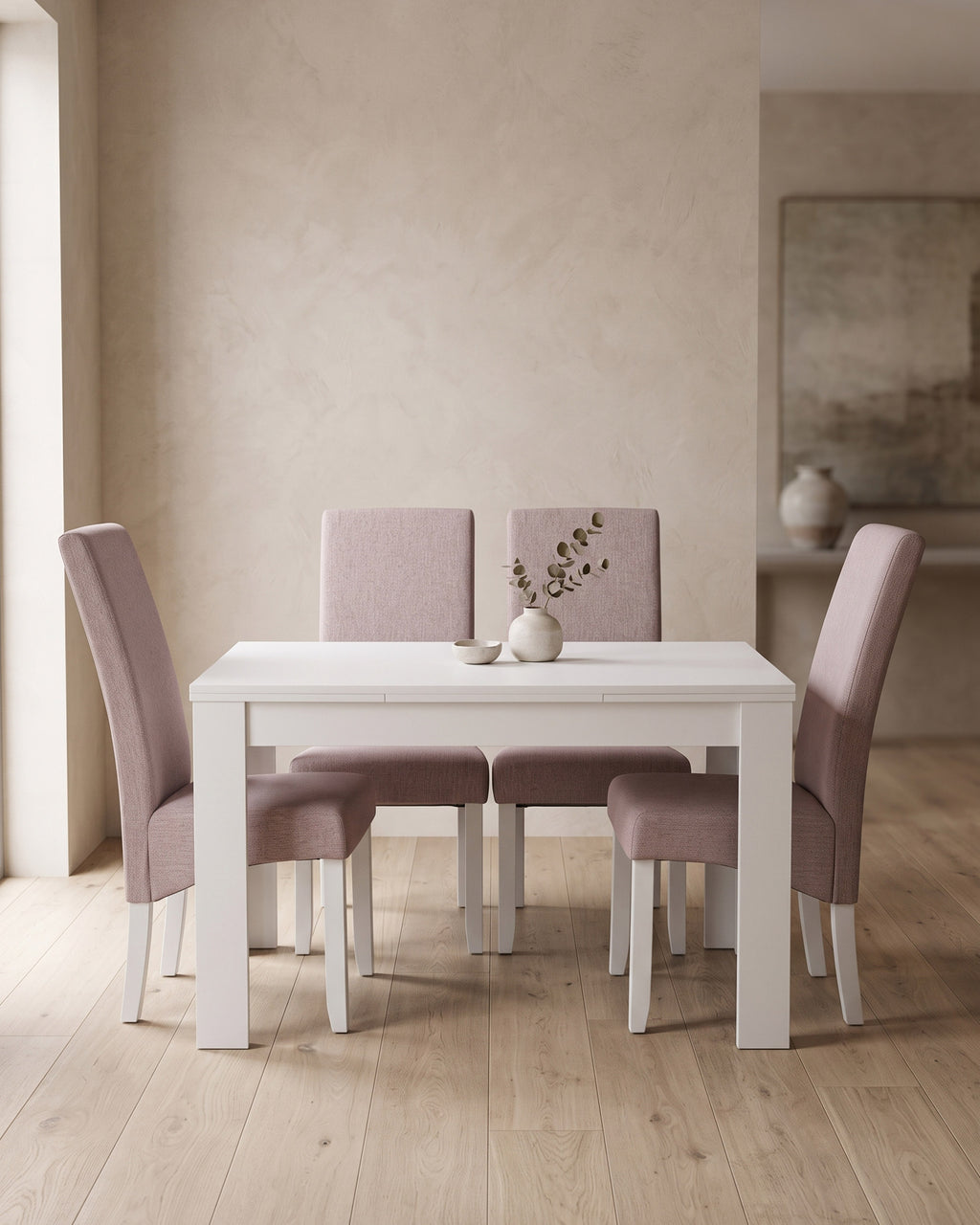 Pack mesa extensível BUDAPESTE + 4 cadeiras DALAS
