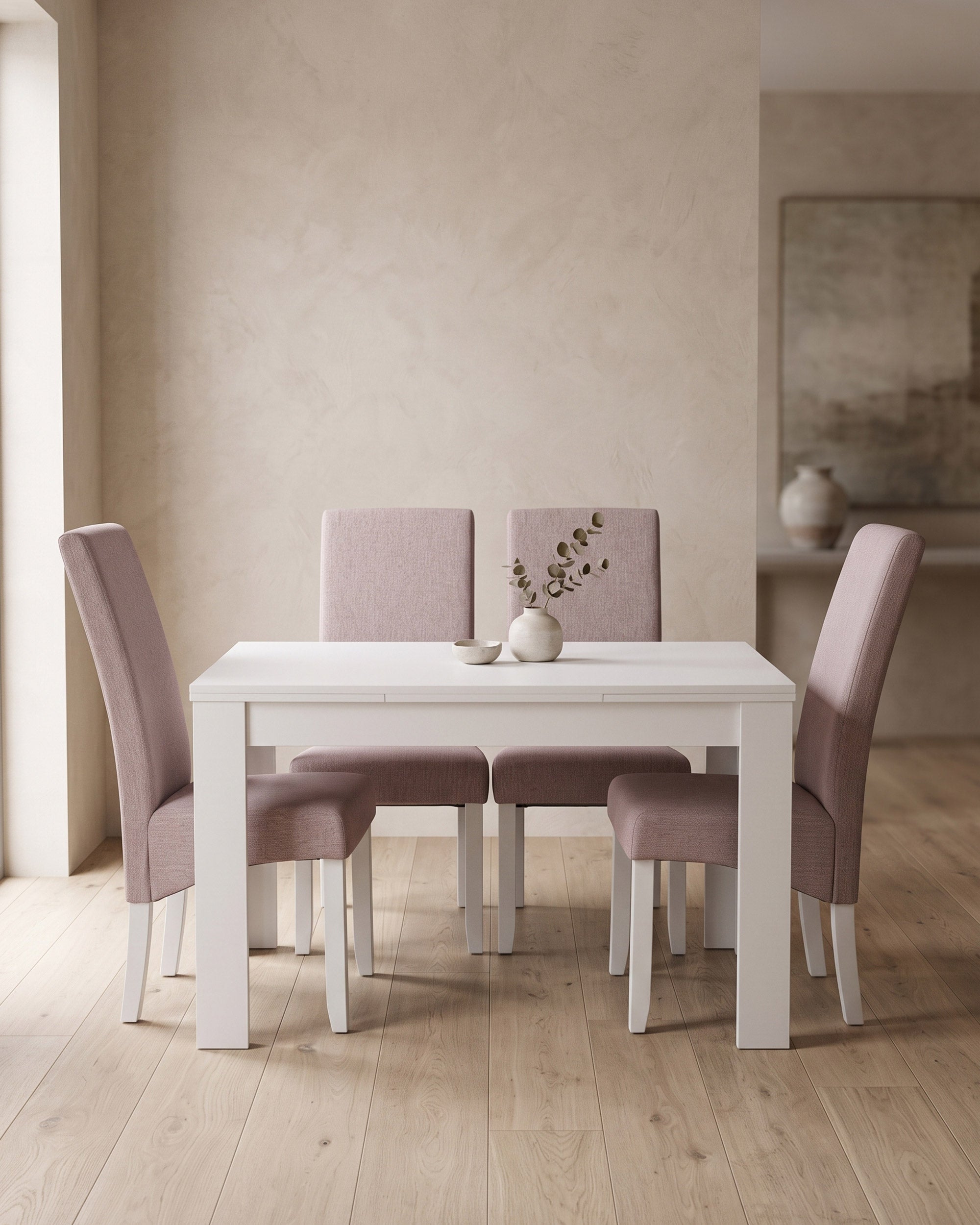 BUDAPEST Extendable Table + 4 DALAS Chairs Set