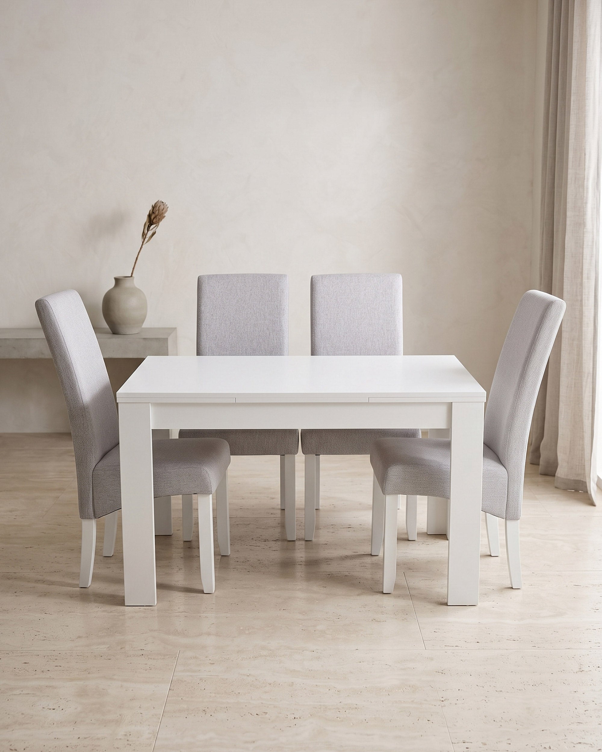 BUDAPEST Extendable Table + 4 DALAS Chairs Set