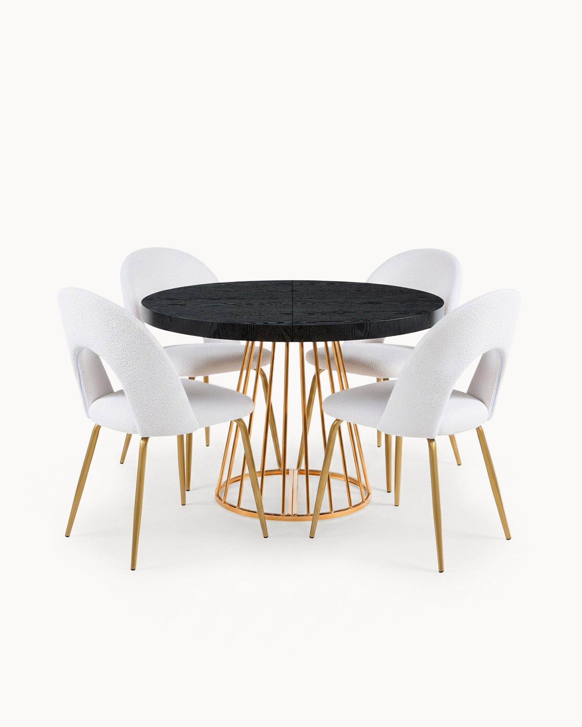 CECILE extendable table + 4 LINDA chairs set