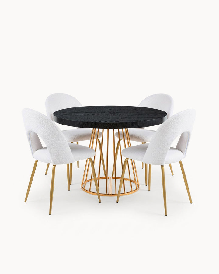 Pack mesa extensível CECILE + 4 cadeiras LINDA