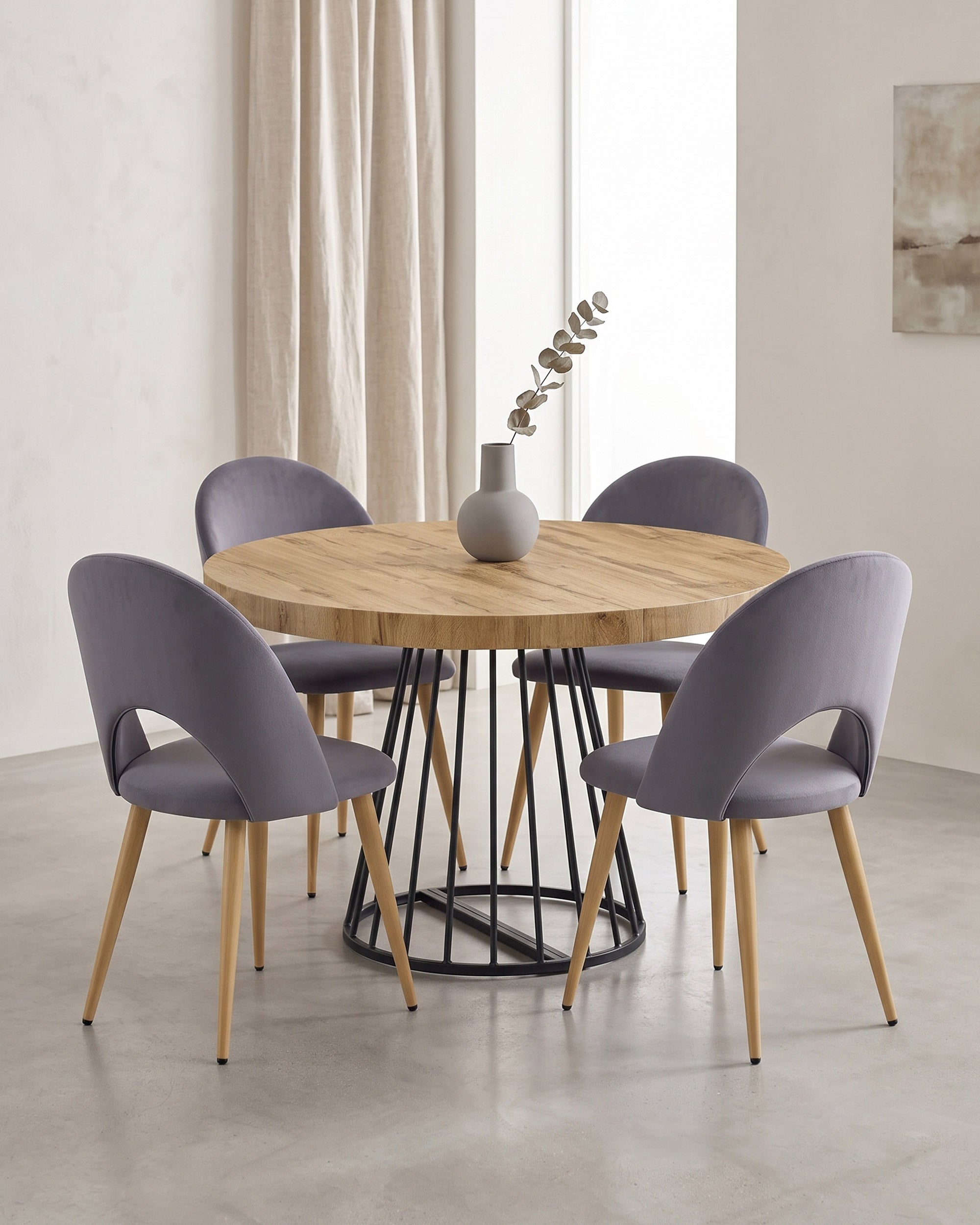 CECILE extendable dining table + 4 CANDY chairs pack