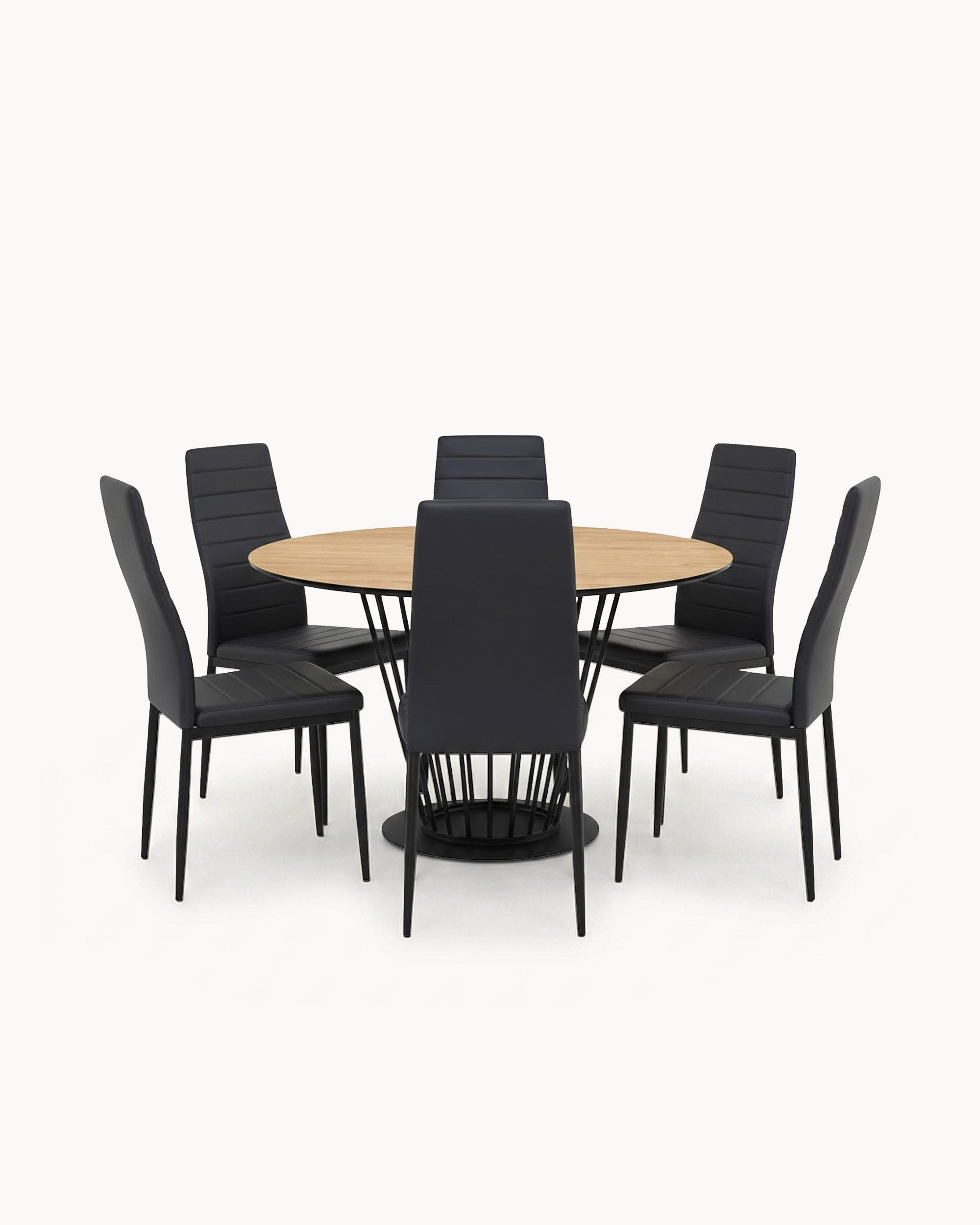 ALESIA round table + 6 ZARA II chairs set