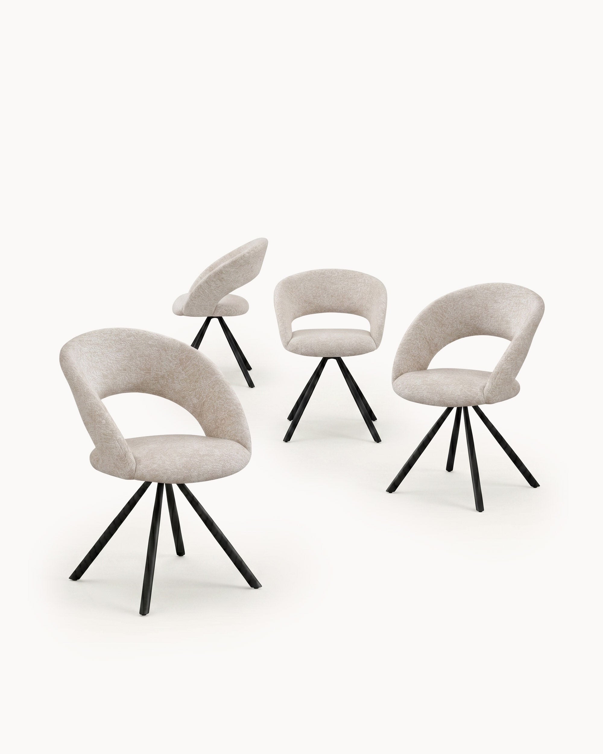 Pack of 4 LORI swivel chairs (180º)