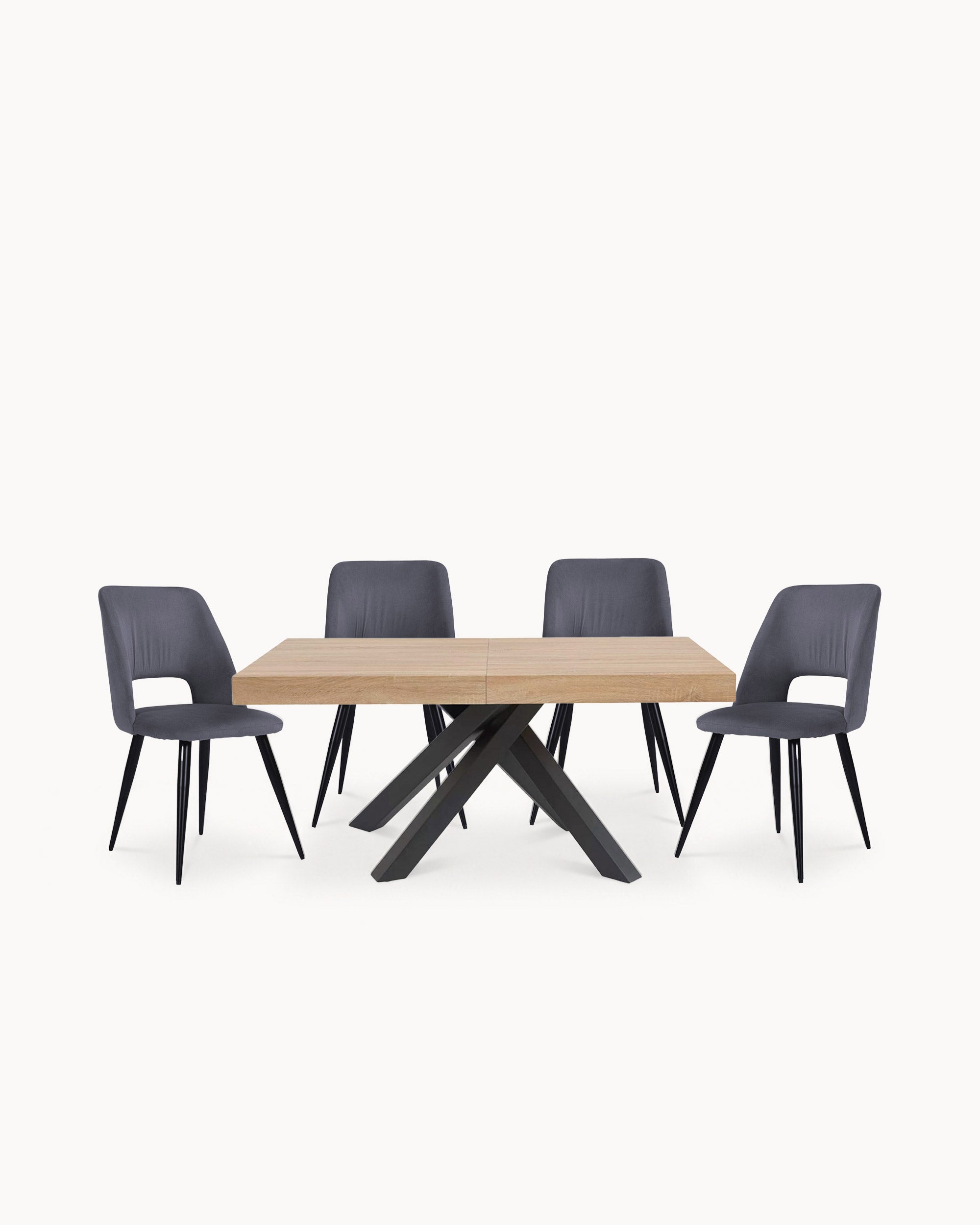 ADAM extendable table + 4 IVY chairs set