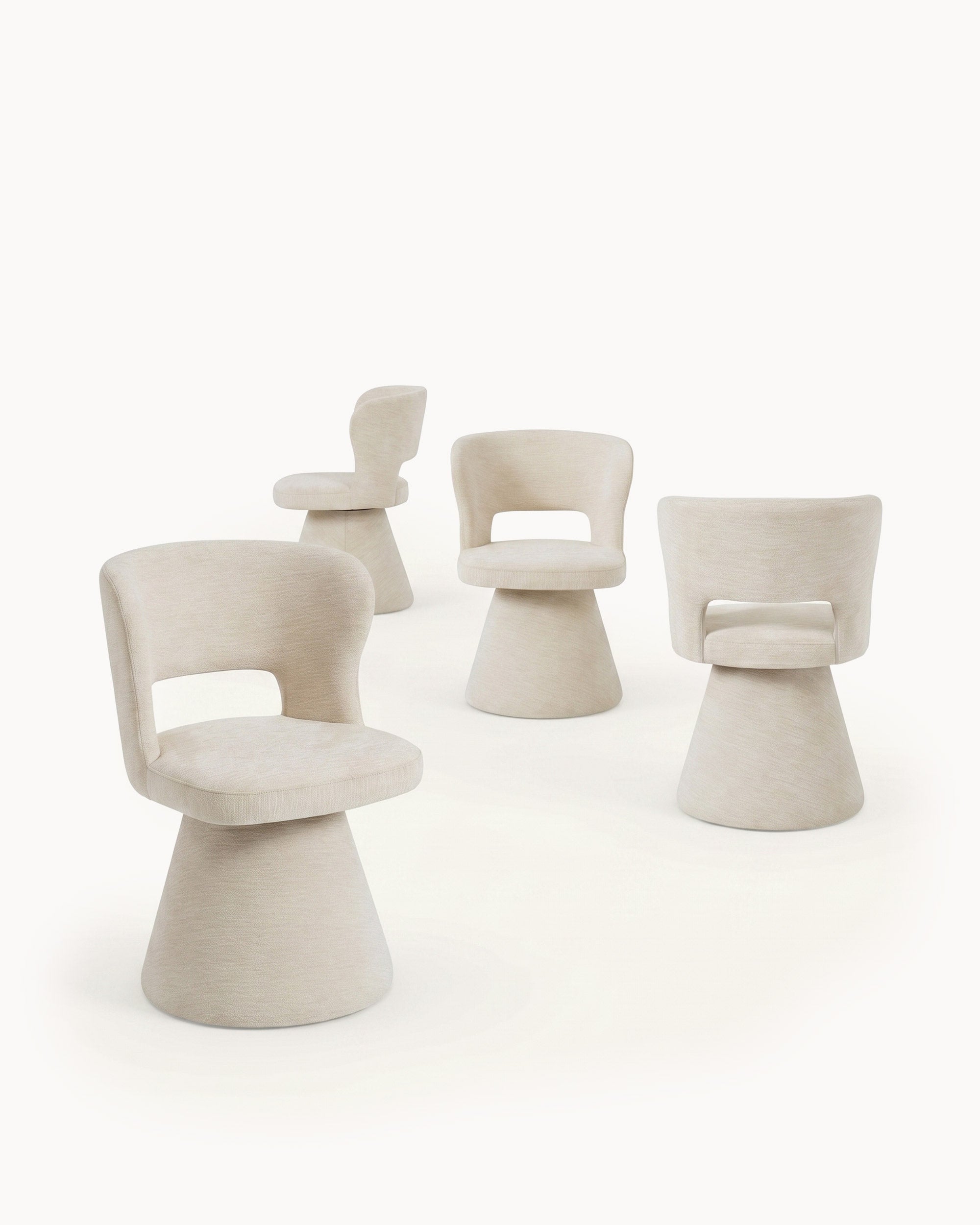 Pack of 4 MAROON swivel chairs (360º)