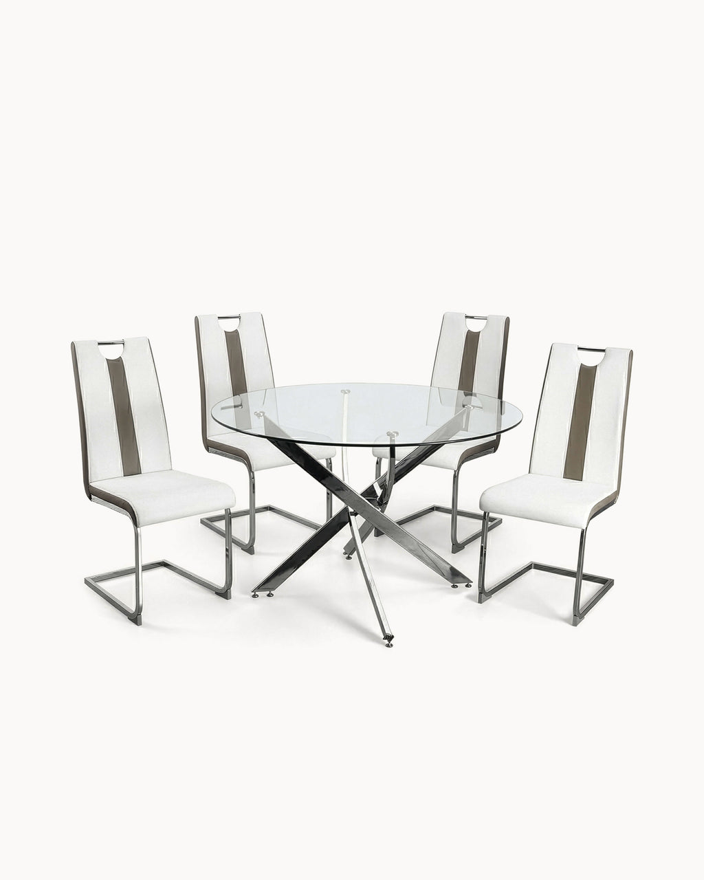 LEONO Round Table Pack + 4 NATALIA II Chairs