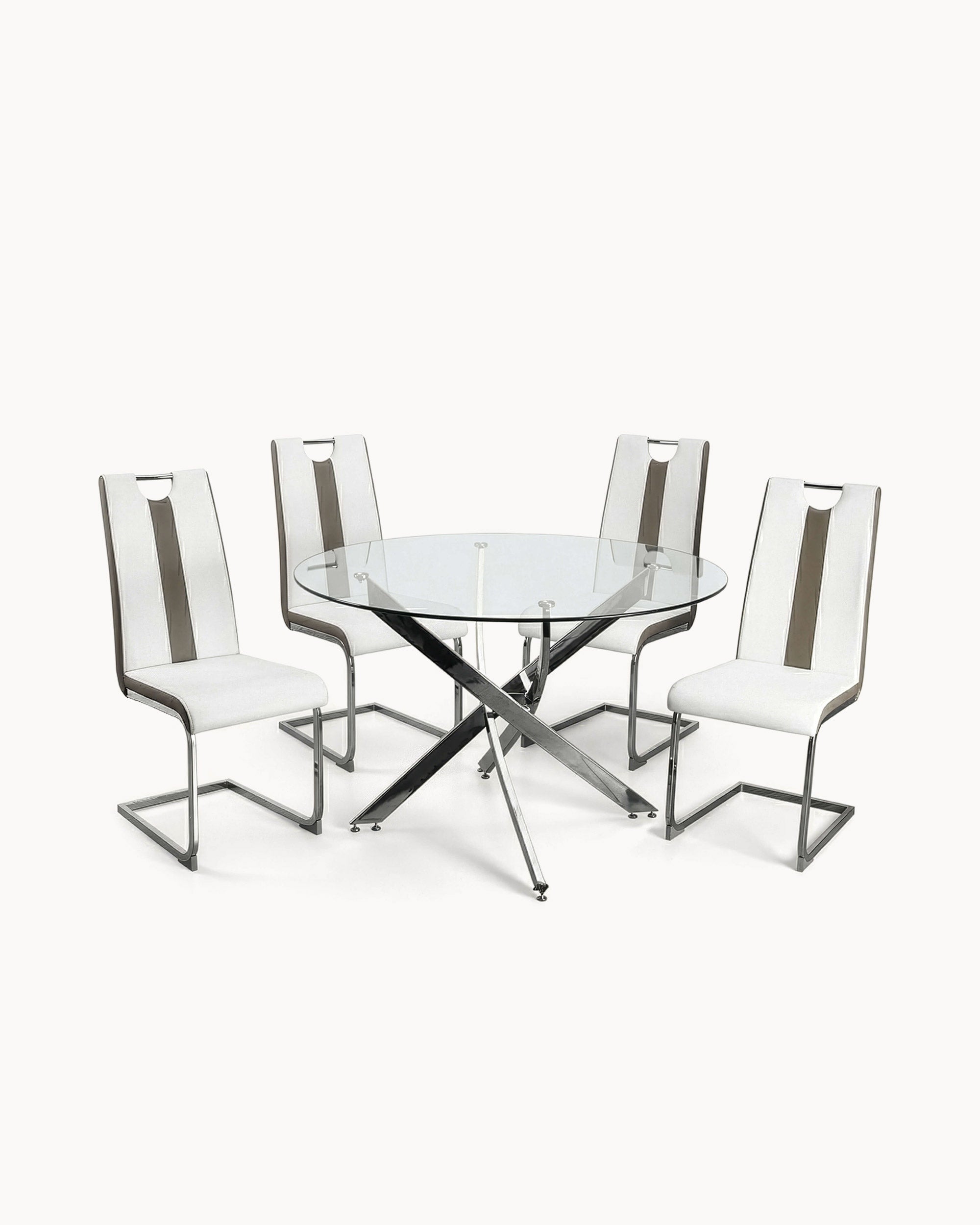 LEONO Round Table Pack + 4 NATALIA II Chairs