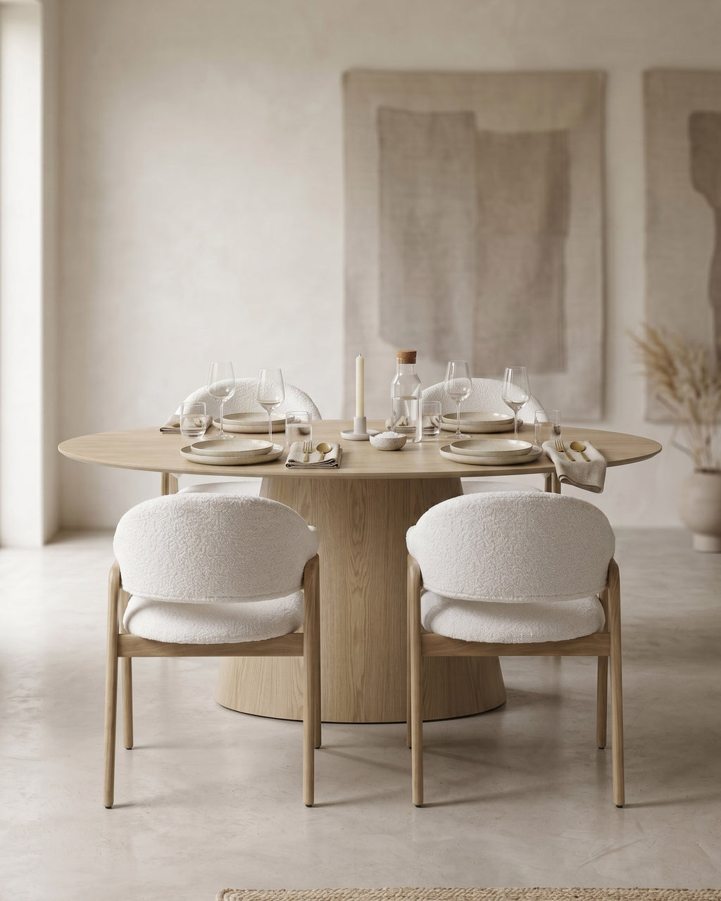 ANATA Oval Table + 4 SCARLETTE Chairs Set