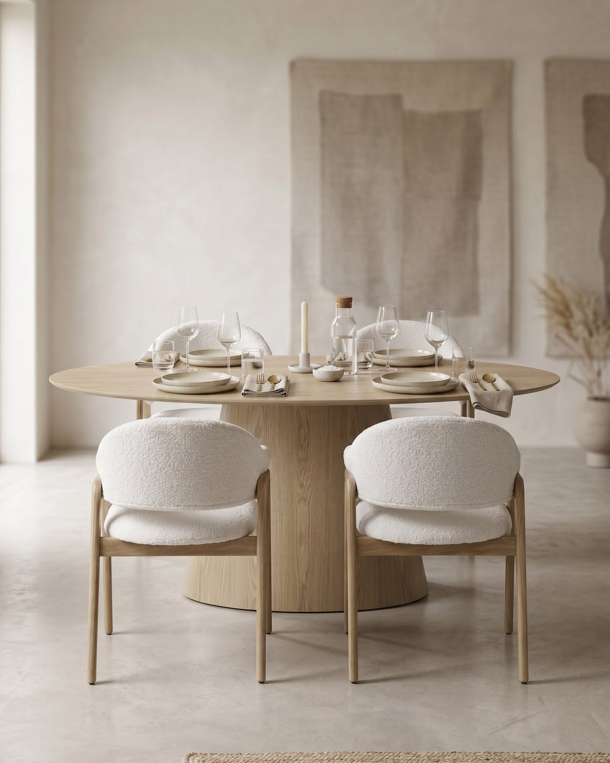 ANATA Oval Table + 4 SCARLETTE Chairs Set