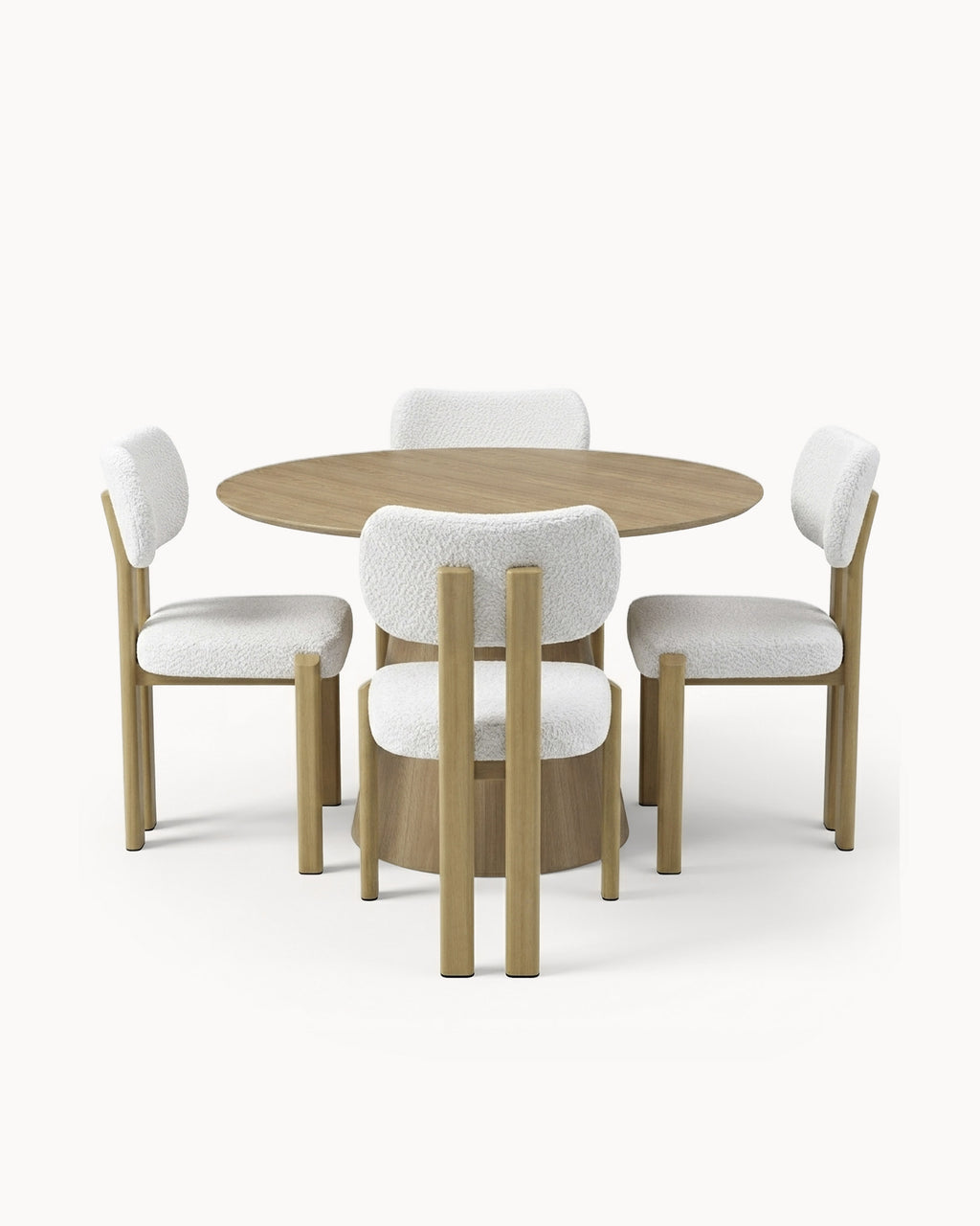 ANATA round dining table + 4 MELODIA chairs set
