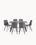 Pack mesa rectangular BRISTOL + 6 sillas BRISTOL