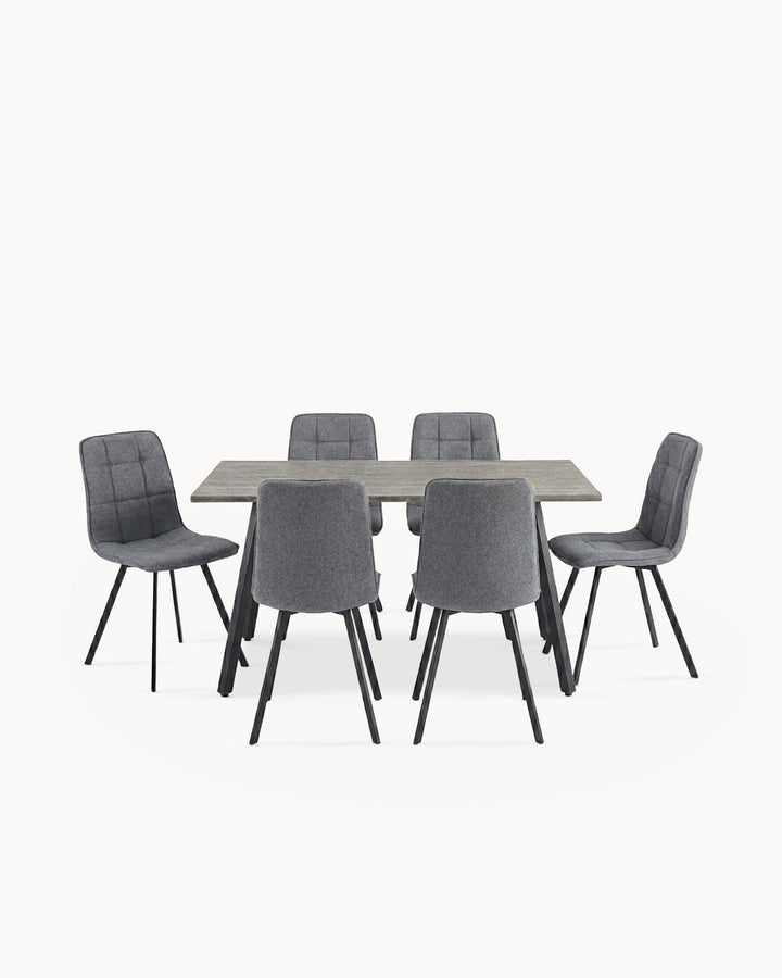 Pack mesa rectangular BRISTOL + 6 sillas BRISTOL