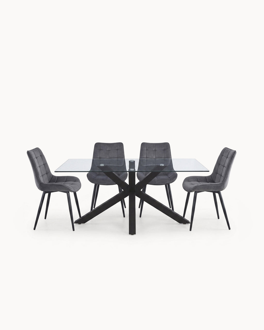 Pack mesa retangular MURPHY + 4 Cadeiras PRADA