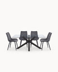 Pack mesa retangular MURPHY + 4 Cadeiras PRADA