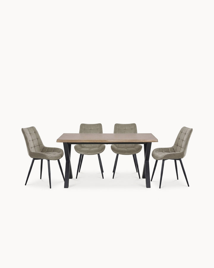 Pack mesa rectangular BISS + 4 Sillas PRADA