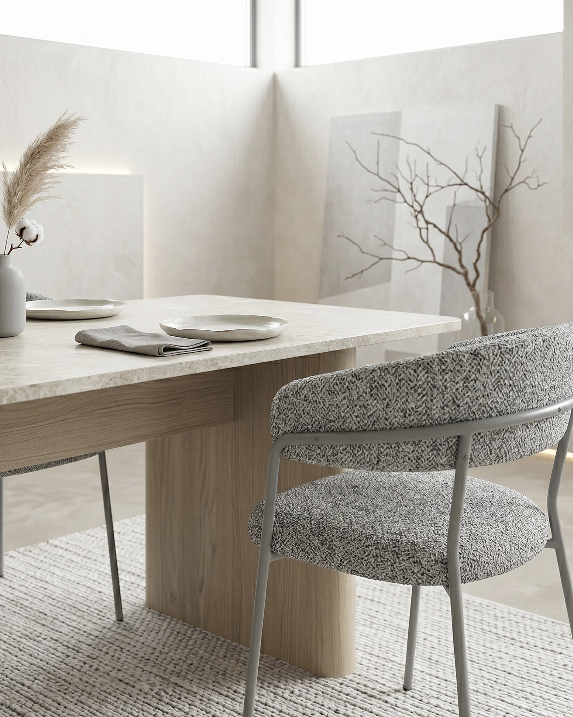 GENF extendable dining table + 4 ZOLA chairs