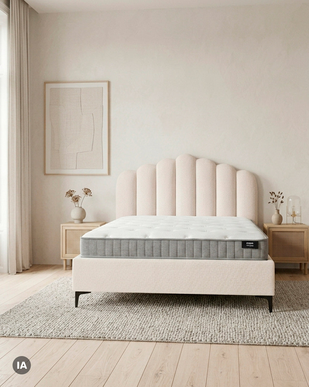 Pack Cama Casal CAMILLA + Colchão HOMYSLEEP ETERNO