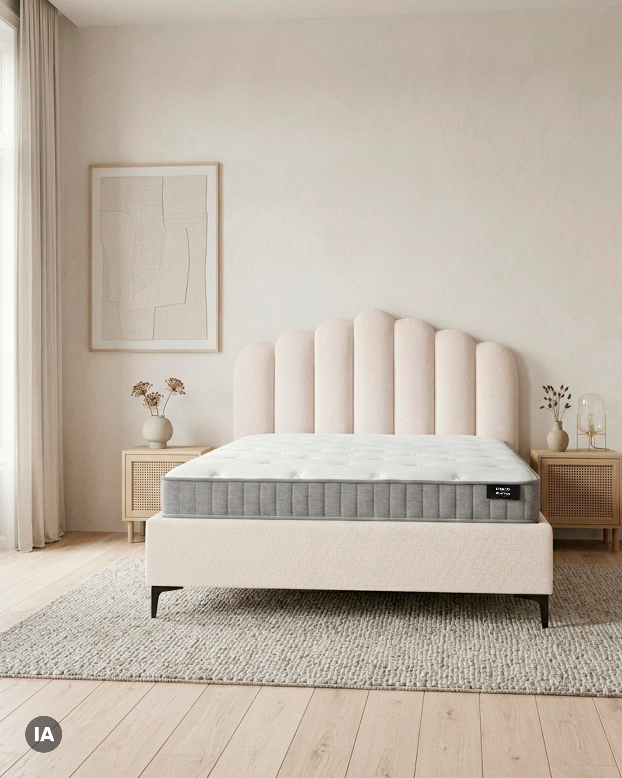 Pack Cama Casal CAMILLA + Colchão HOMYSLEEP ETERNO