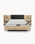 Pack Cama de casal KIERAN + Colchão HOMYSLEEP SPRING ROLLER + Cunjunto 2 Mesas de Cabeceira KIERAN