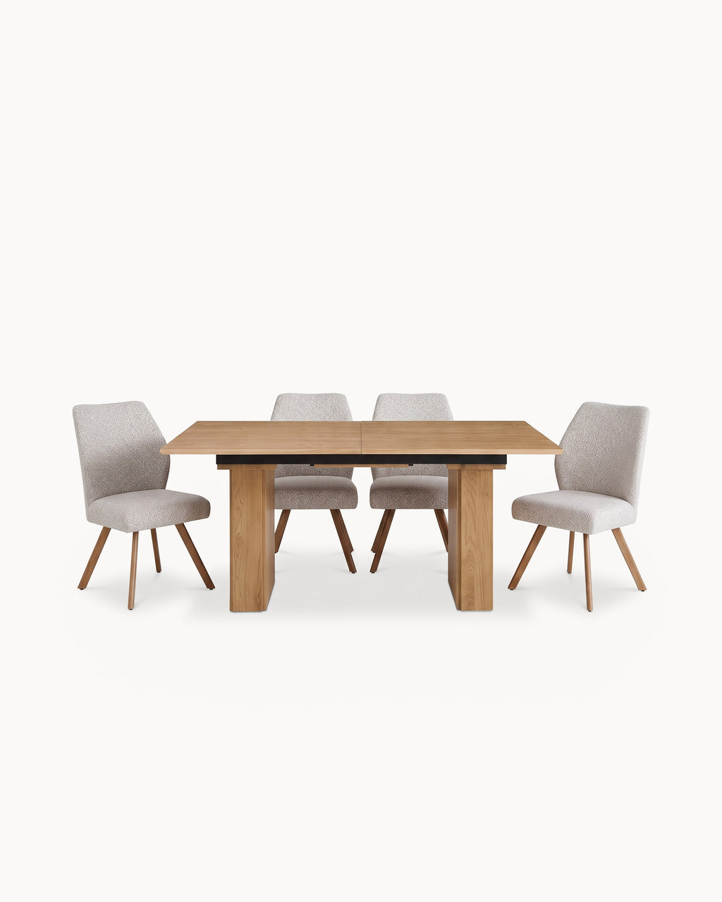Pack mesa extensível SQUARE FLEX + 4 cadeiras SQUARE