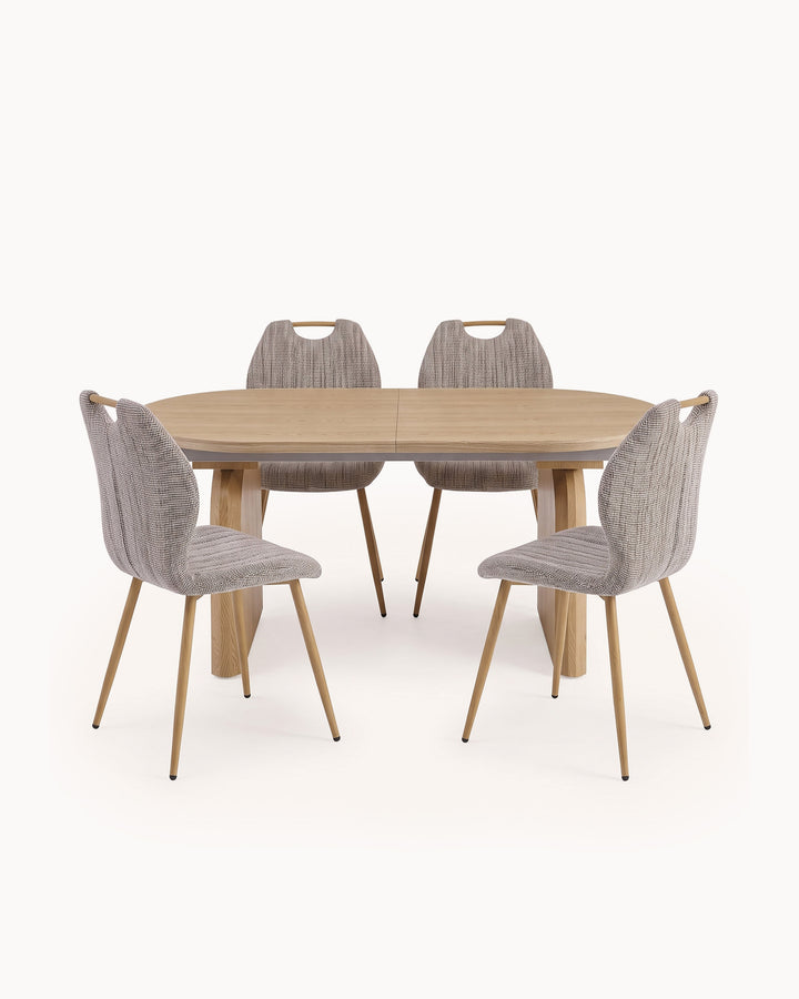 Pack mesa extensível CORNELL + 4 cadeiras KIRK