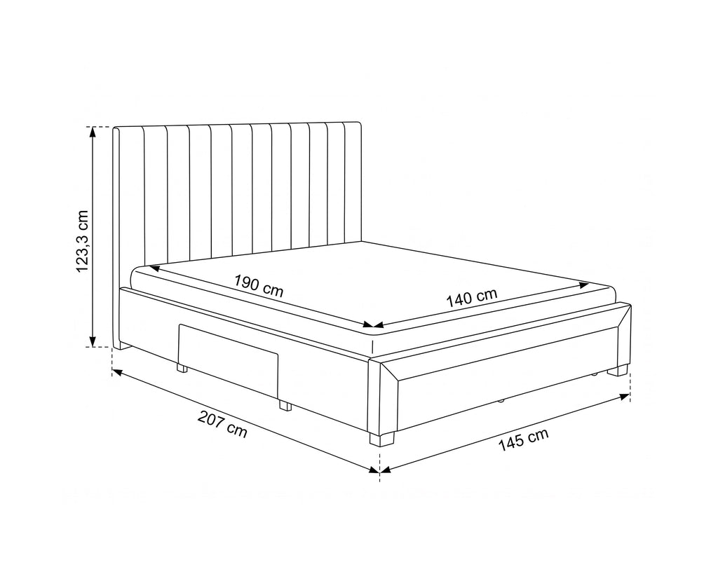 Pack cama de casal BELLA + Colchão HOMYSLEEP ETERNO