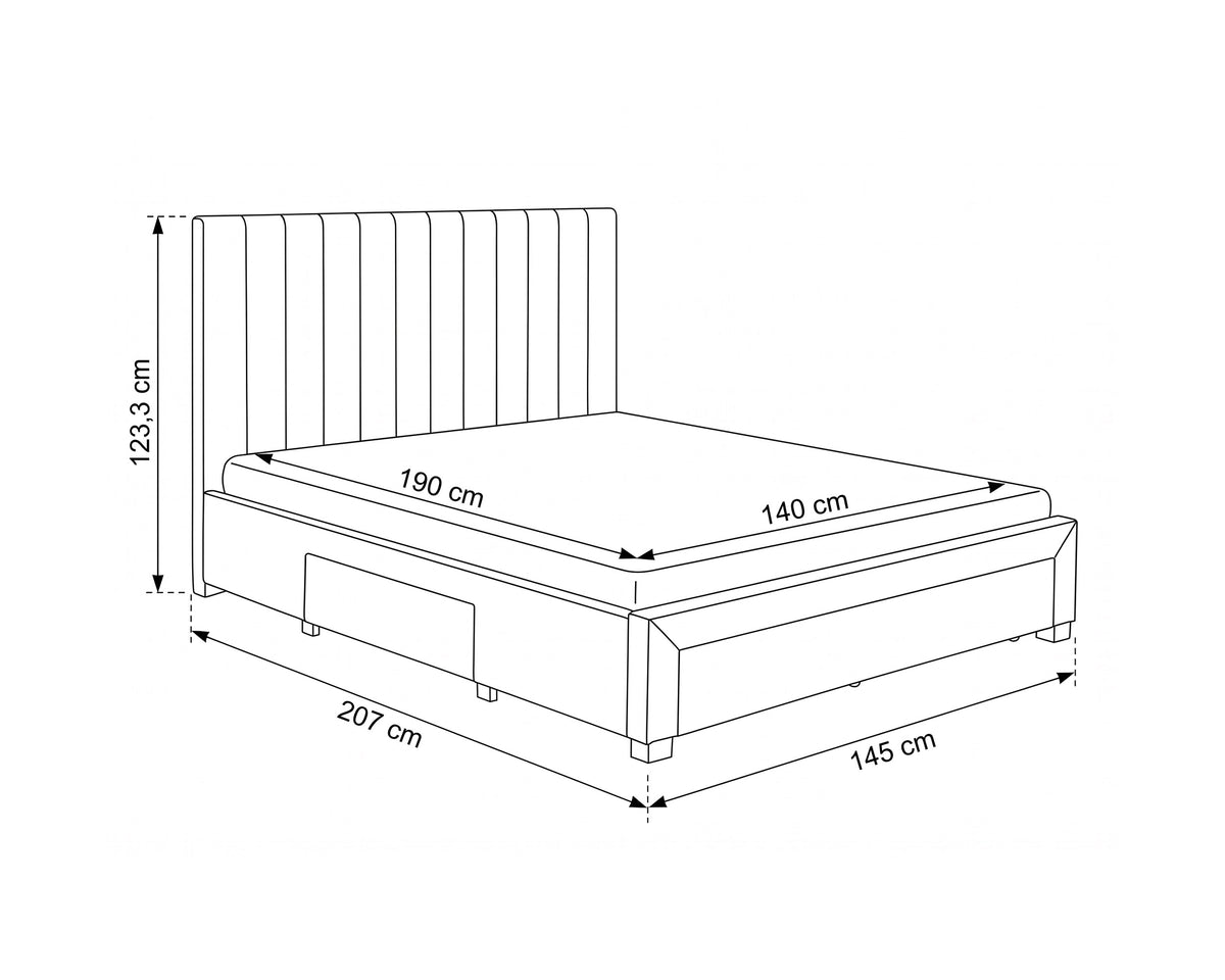 Pack cama de casal BELLA + Colchão HOMYSLEEP ETERNO