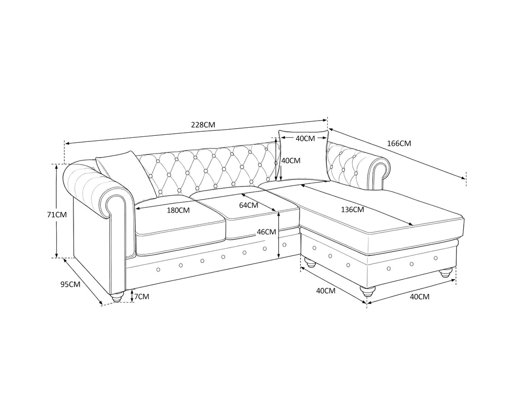 CHESTER Reversible chaise longue sofa