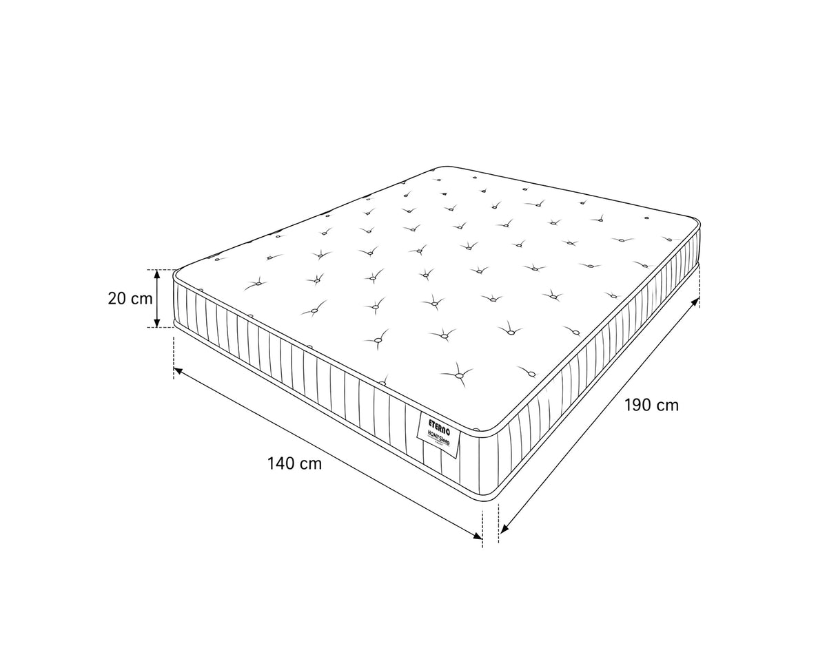 Pack cama de casal BELLA + Colchão HOMYSLEEP ETERNO