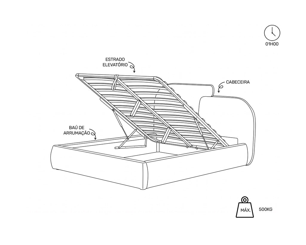 Pack cama elevatória POPPY + Colchão HOMYSLEEP PALACIO COOLER