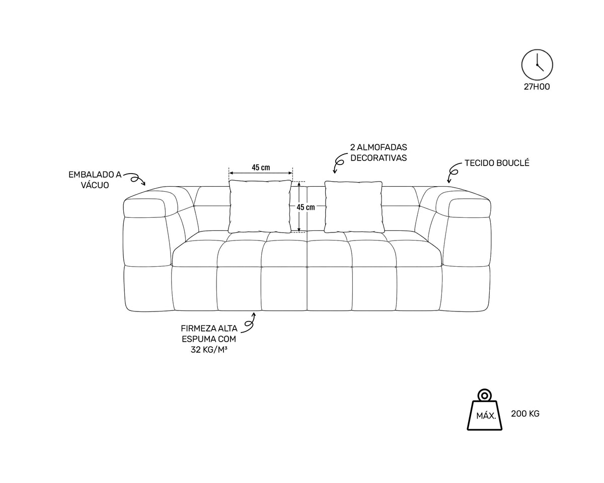 POP UP Sofas! LOHAN 2-seater vacuum-packed sofa