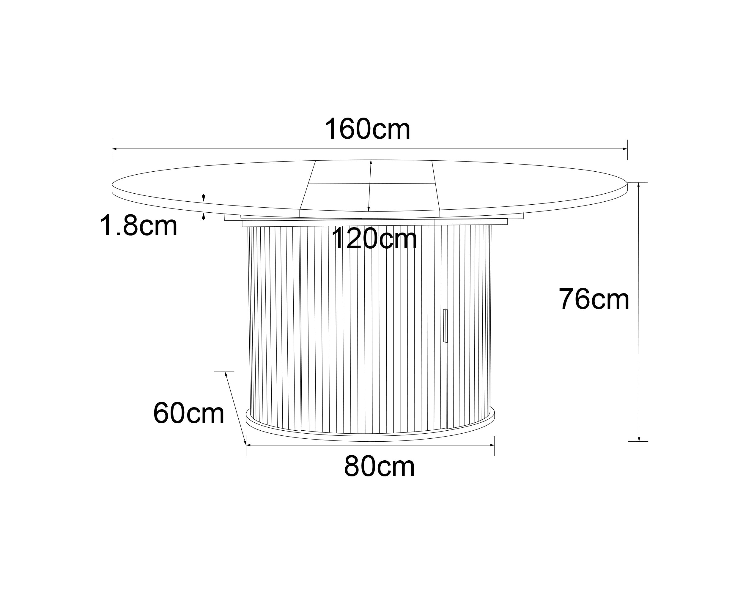 Mesa extensível GORDONIA com arrumação (120-160cm)