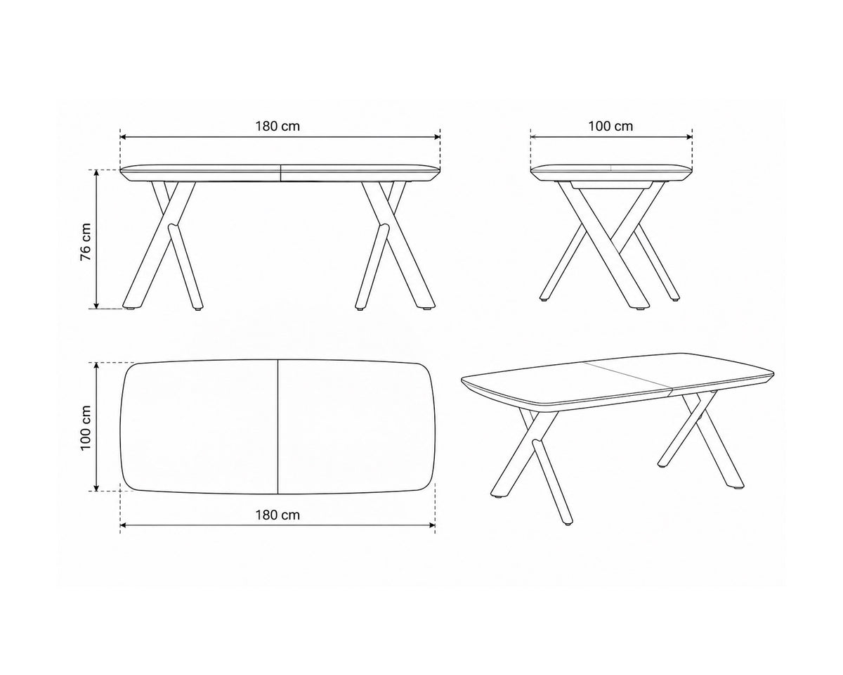 Mesa extensível CLAUDE (180-260cm)