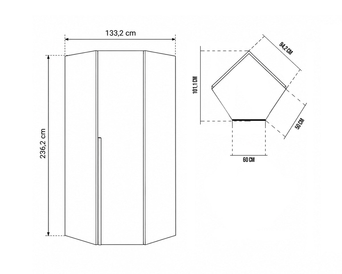 Roupeiro de canto DONATELLA com 1 porta