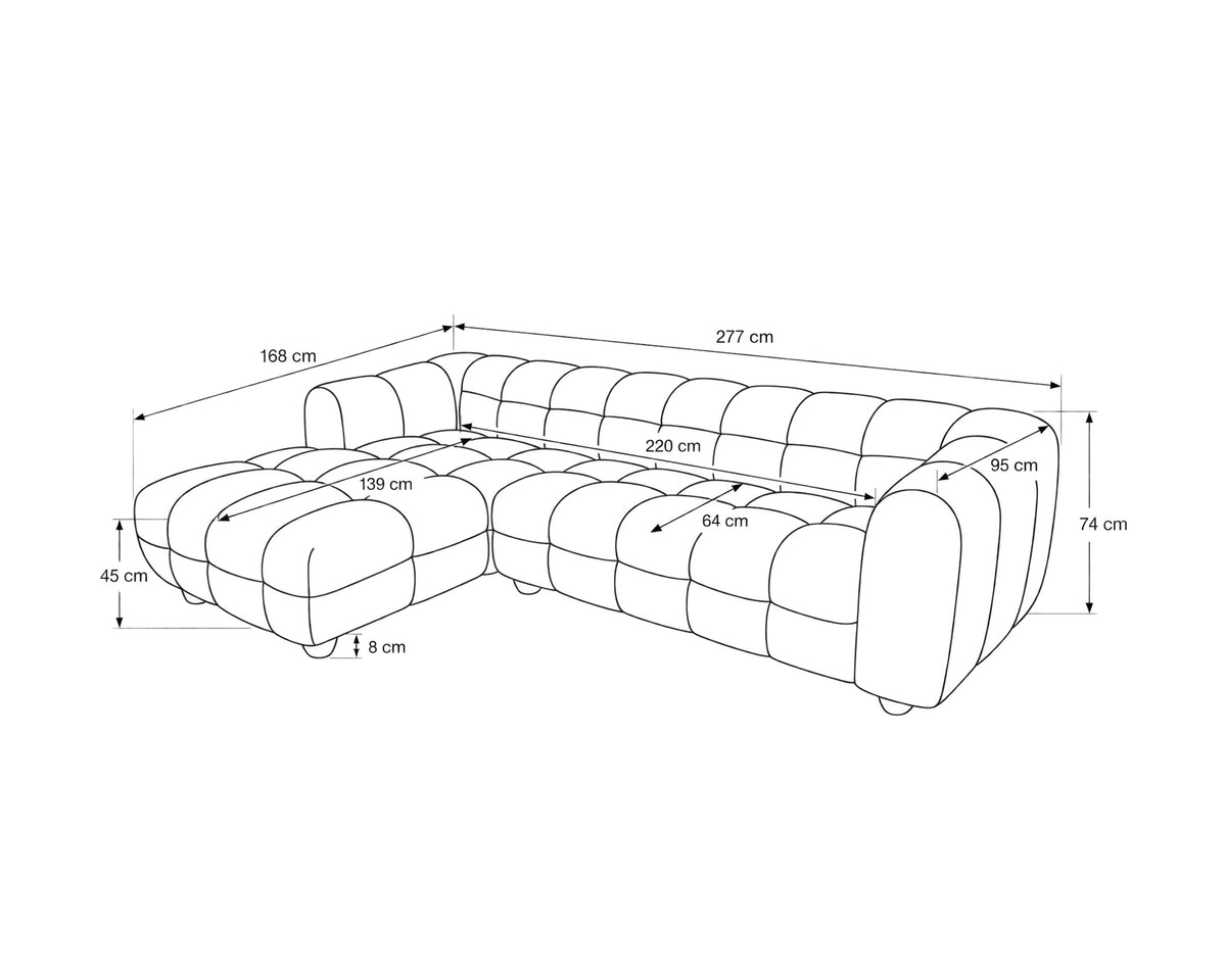 Sofá chaise longue BRIGITTE