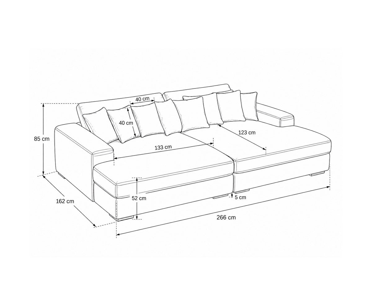 Sofá com dupla chaise longue TAITI