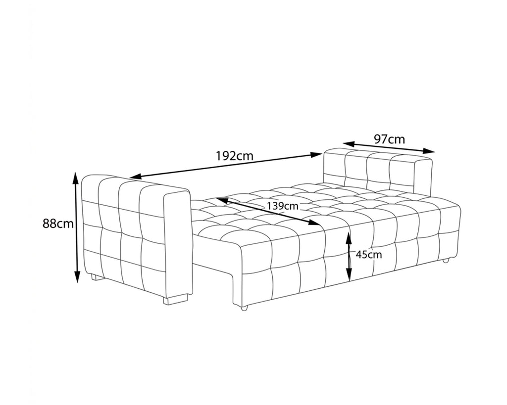 Sofá cama VALEN com baú