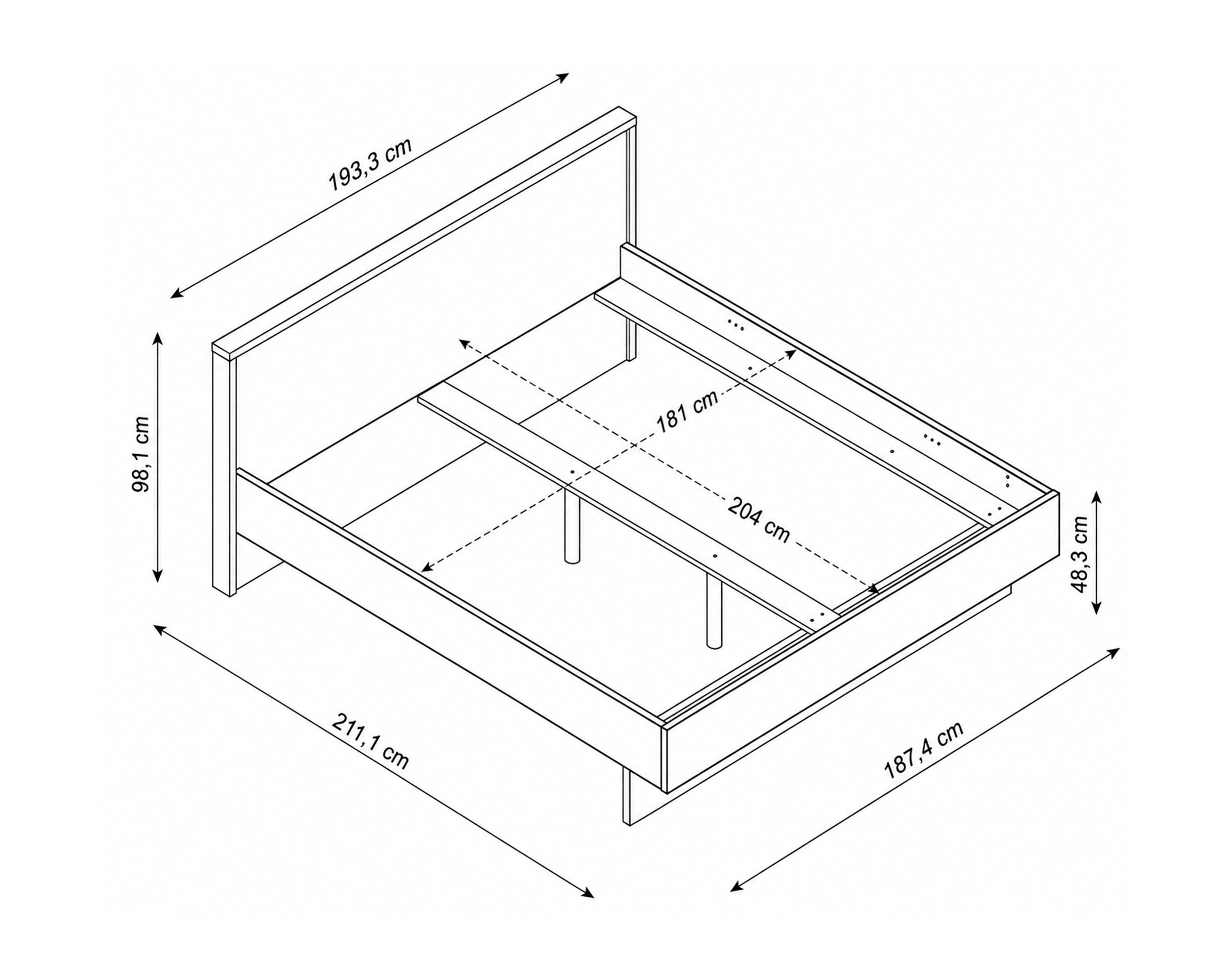 Pack Cama de casal ARKADIA + Colchão HOMYSLEEP PALACIO COOLER