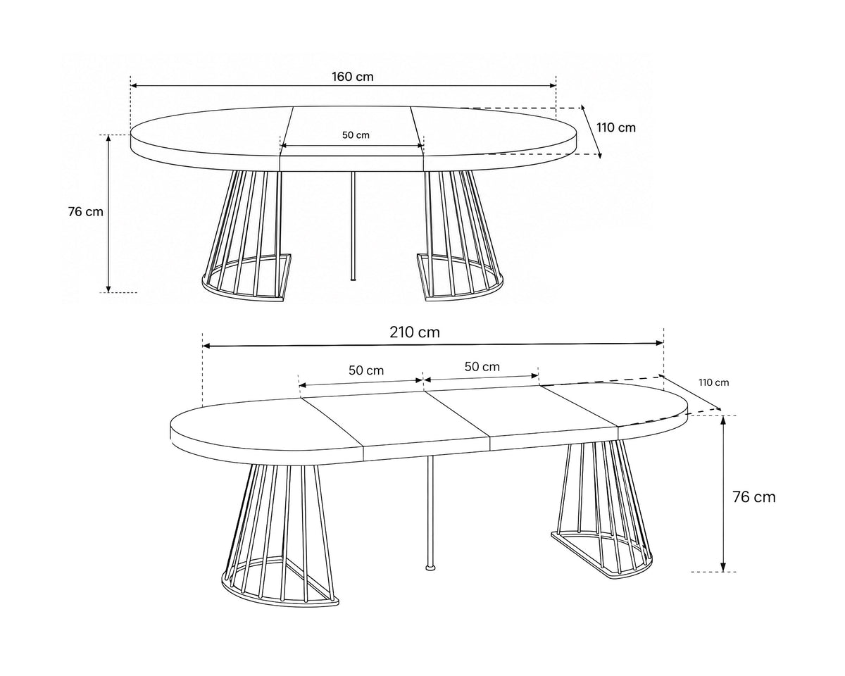Mesa extensible CECILE (110-260cm)