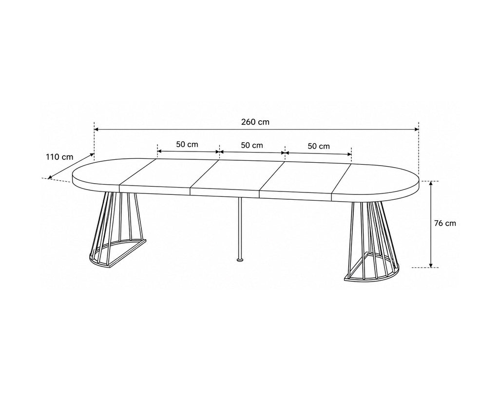 Mesa extensible CECILE (110-260cm)
