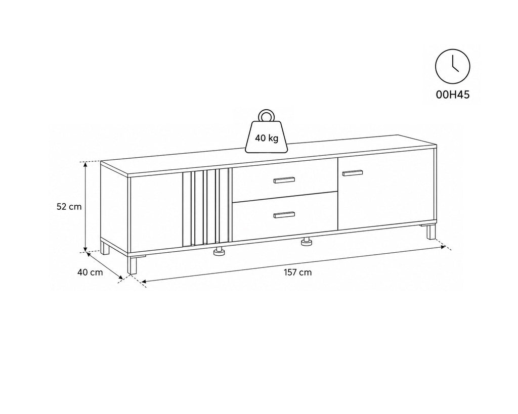 LAVAL TV unit with 2 doors and 2 drawers