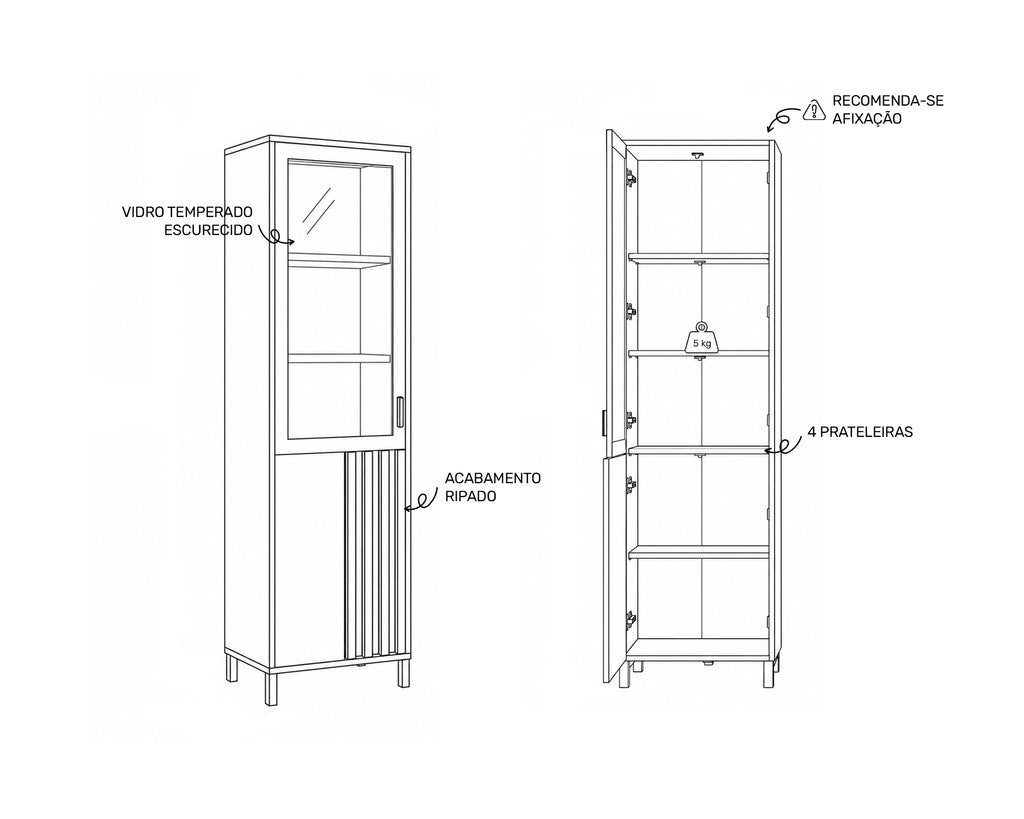 Vitrine LAVAL com 2 portas