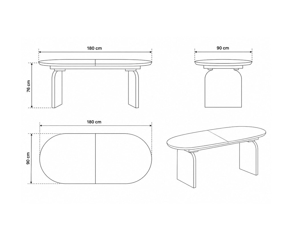 Pack mesa extensível CORNELL + 4 cadeiras KIRK