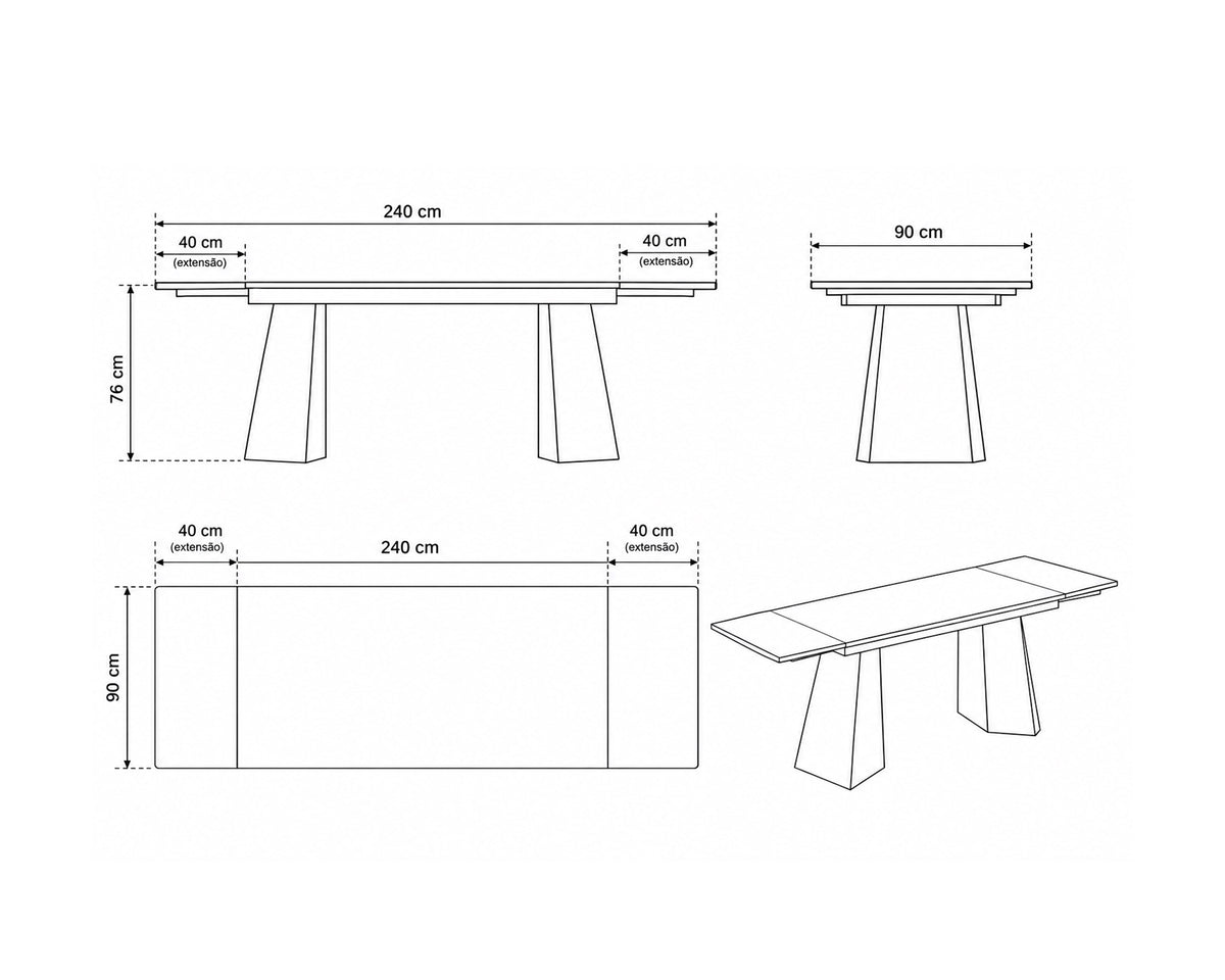 Mesa extensível CAPRIO (160-240cm)