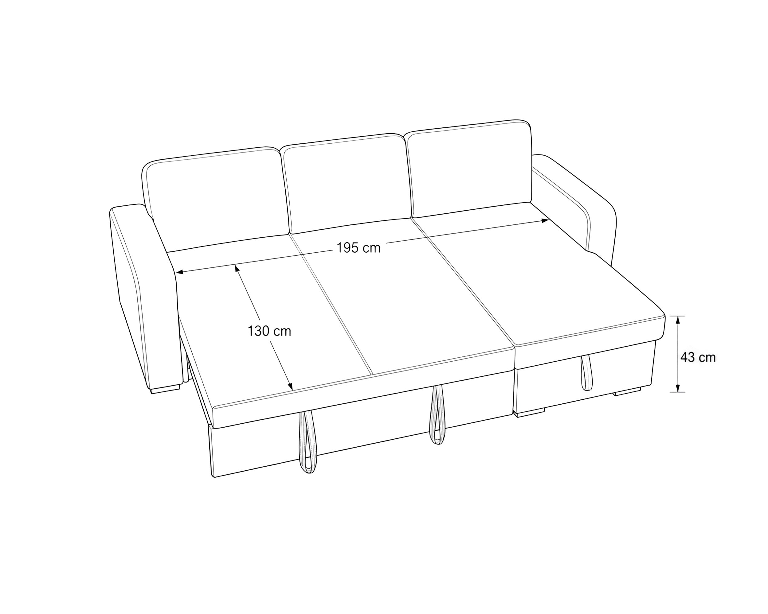 MANHATTAN chaise longue sofa with bed and storage box