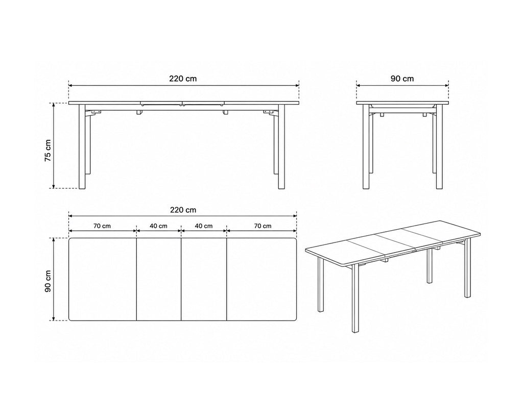 Mesa extensível NANI (140-220cm)
