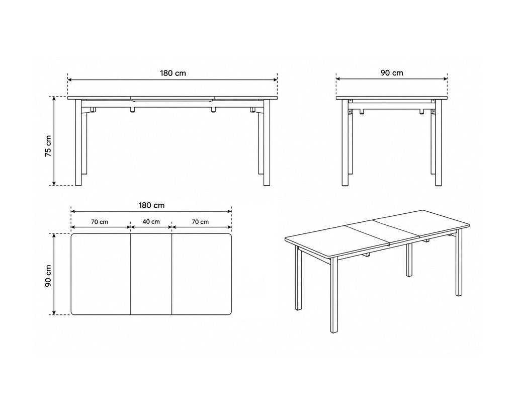 Mesa extensível NANI (140-220cm)
